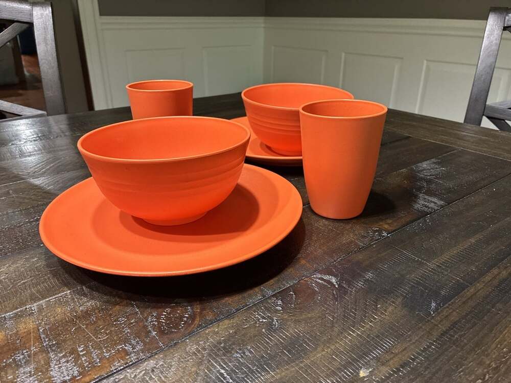 6Pcs Bowl Cup Plate Set Dinnerware for Home Kitchen Use, Plastic Tableware Set f